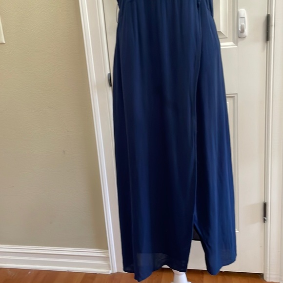 MINKPINK navy blue faux wrap midi dress.  S - Picture 3 of 7